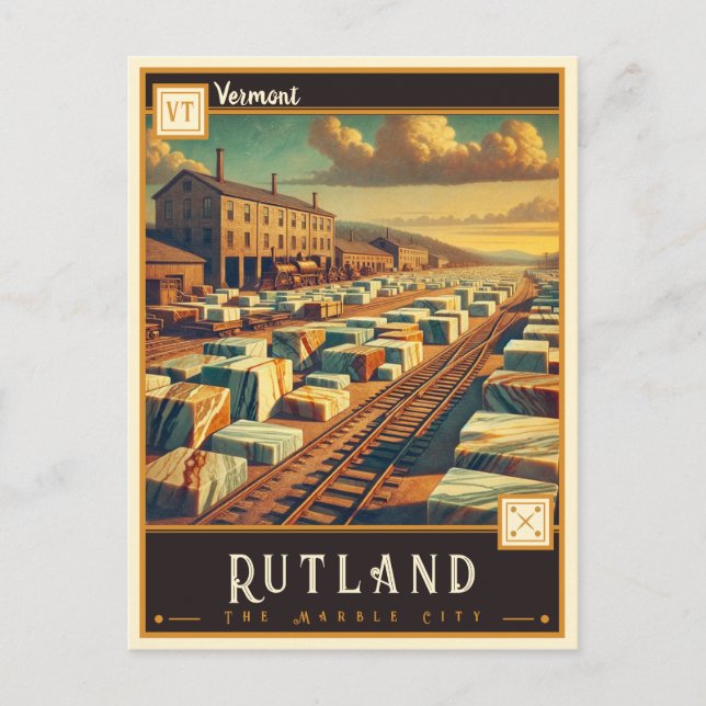 Rutland, Vermont | Gammal vykort (Framsida)