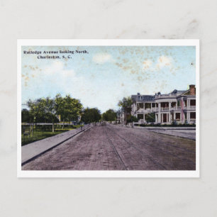 Rutledge Ave., Charleston SC Vintage Vykort