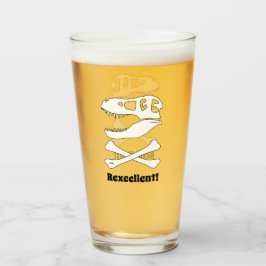 "Rutmärkt" T. rex Dinosaur Skull och korsben Glaskopp