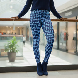 Rutmönster Blå Leggings