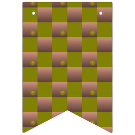 Rutmönster i brunt och olivgrönt vimplar