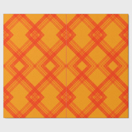 Rutmönster i glatt rött och gult/orange presentpapper
