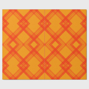 Rutmönster i glatt rött och gult/orange presentpapper