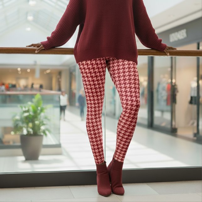 Rutmönster Rosa & Röd Leggings (Skapare uppladdad)