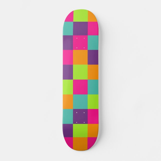 Rutmönster Skateboard Bräda 20 Cm (Framsida)