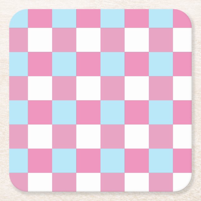 Rutmönster Underlägg Papper Kvadrat (Framsidan)
