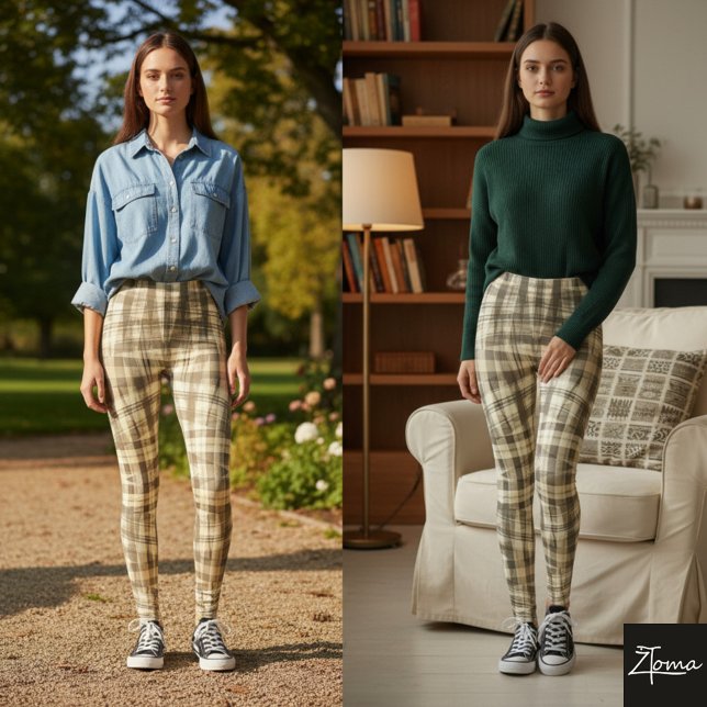 rutmönstrade chic leggings (Skapare uppladdad)