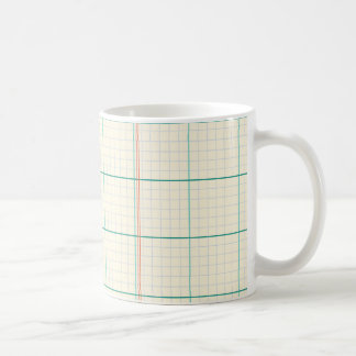 Rutmönstrat papper Mönster Kräm Teal Coral M Kaffemugg
