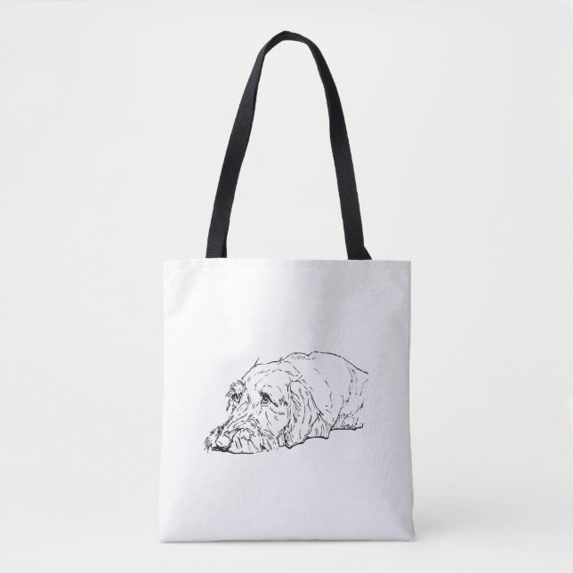Rutnäste Dackel Totebag Tygkasse (Framsida)