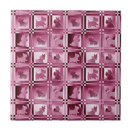 Rutnät av mönstrade skotska valpar kakelplatta