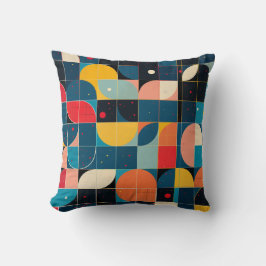 Rutnät för färgfulla cirkelformvariationer kudde