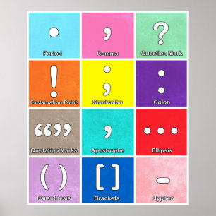 Rutnät för interpunktionsmarkeringar Poster