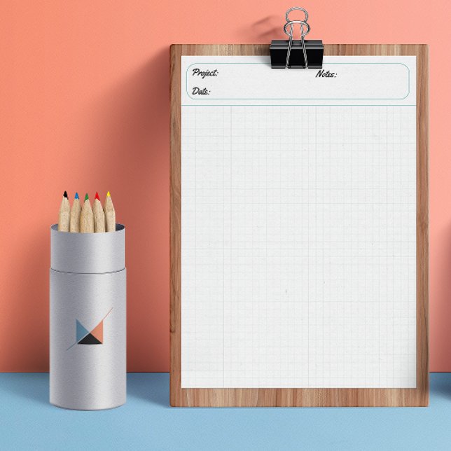 Rutnät för Lakan, Pappert 6 mm blå Anteckningsblock (Engineering Graph Sheets Grid Paper 6mm Blue Notepad)