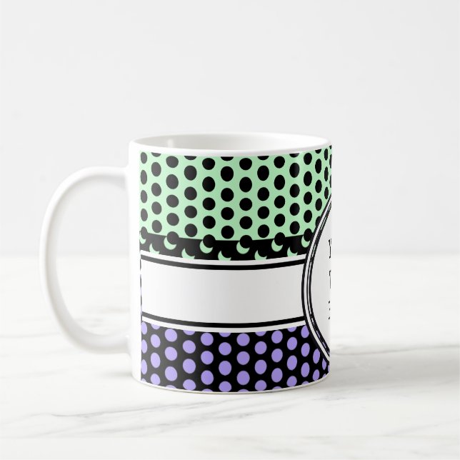 Rutnät för svarta punkter + backgr. & text kaffemugg (Vänster)