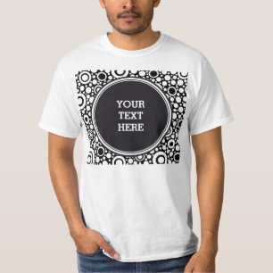 Rutnät för svarta punkter och cirklar + ryggstödet tee shirt