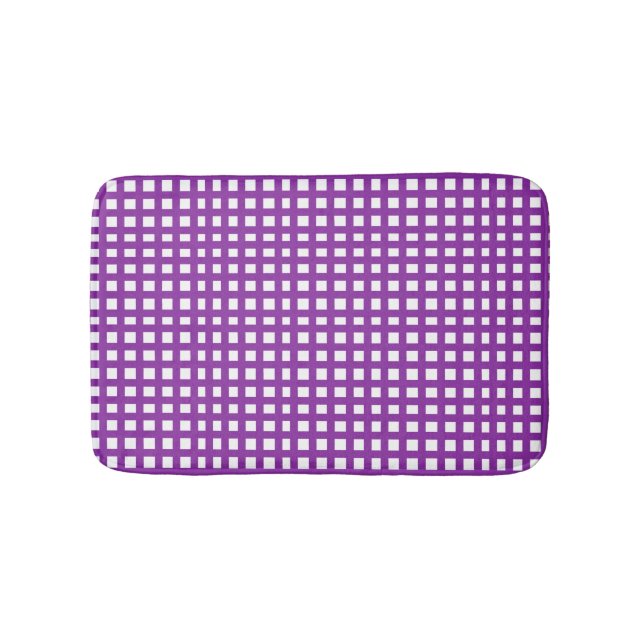 Rutnät med kvadratiska lilor badrumsmatta (Framsidan)