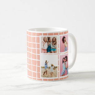 Rutnätsbild 4, fotomodern, minimal abstrakt kaffemugg