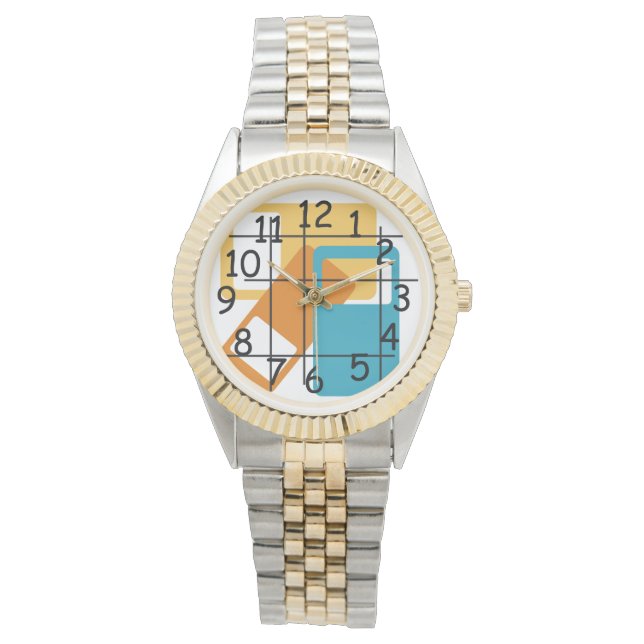 Rutnätsrektanglar Armbandsur (Framsida)
