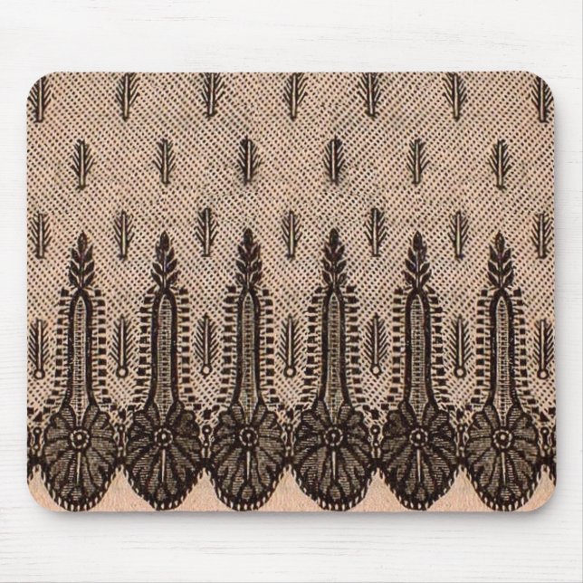 rutnätsutskrift för svart blommigt musmatta (Framsidan)