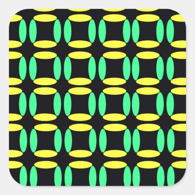 Rutor Fyrkantigt Klistermärke (Framsida)