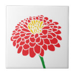 Rutorna Red Zinnia-blomman anpassningsbar färg Kakelplatta<br><div class="desc">Rutorna Red Zinnia-blomman anpassningsbar färg. Trendigets botaniska utformning med enkel blommigt skiss teckning. Anpassadets bakgrund och blomman färg. Snyggtens hemdekanter.</div>