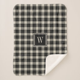 Rutstic Black Play Mönster med Monogram