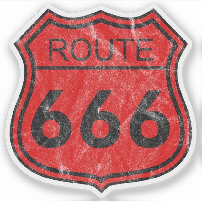 Rutt 666 (röd) klistermärken (Framsida)