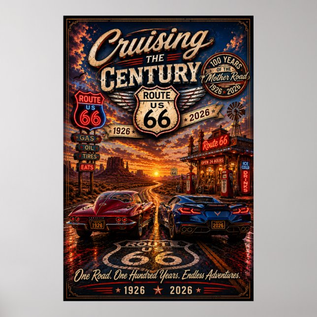 Rutt 66 Centennial Cruising Adventure Väggkonst (Framsidan)