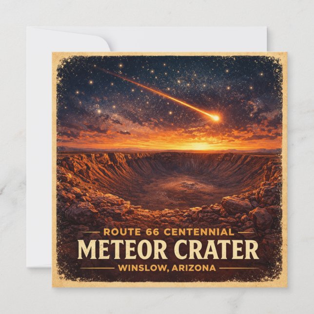 Rutt 66 Centennial Meteor Krater Horisont Inbjudningar (Framsida)
