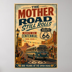 Rutt 66 Centennialfirande Gatu Scener Poster