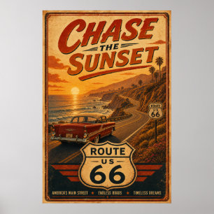 Rutt 66 Chase Sunset Road Art Poster