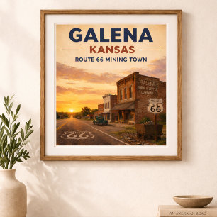Rutt 66 Galena gruvstadsarv Poster