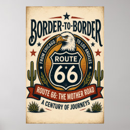 Rutt 66 Gräns Till Gräns Mother Road Americana Poster