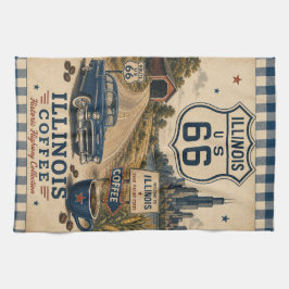 rutt 66 Illinois kaffe Prairie State-dekor Kökshandduk
