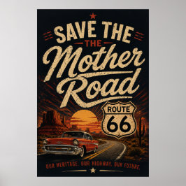 Rutt 66 Klassisk Bil Spara Mother Road Poster