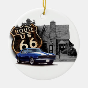 Rutt 66 med Camaro Julgransprydnad Keramik