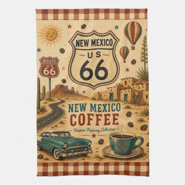 rutt 66 New Mexico Kaffe Kök Café Stil Kökshandduk (Vertikal)