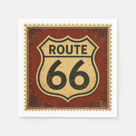 Rutt 66 Retro Shield Diner Party Bordstil Pappersservett