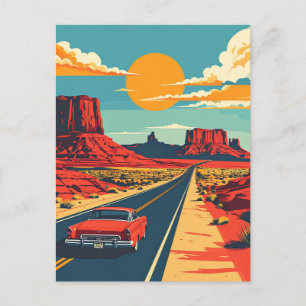 Rutt 66 Retro USA Vintage Americana Resa Vykort