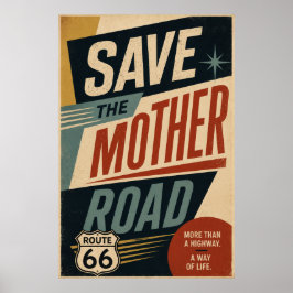 Rutt 66 Spara Mother Road Vintage Väggdekor Poster