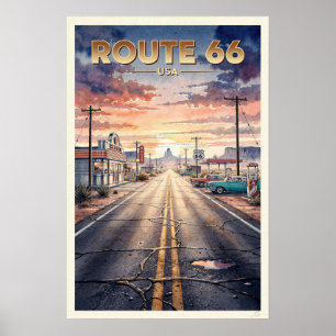 Rutt 66 USA Vintage Resa Poster