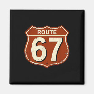 Rutt 67 Rolig Retro Motorvägs Meme Design Magnet