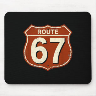 Rutt 67 Rolig Retro Motorvägs Meme Design Musmatta