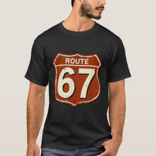 Rutt 67 Rolig Retro Motorvägsmeme-design T Shirt