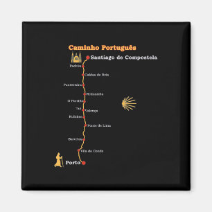 Rutt Caminho Português De Santiago Etapper Camino Magnet
