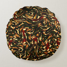 Rutten rödbrun och gul kurva rund kudde