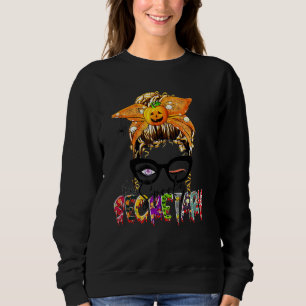 Rutten uppkammad spookig skolsekreterare Blekad Ha T Shirt