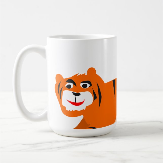 Ruttet söt tiger-mugg kaffemugg (Vänster)