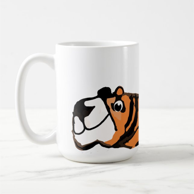 Ruttet söt tiger-mugg kaffemugg (Vänster)