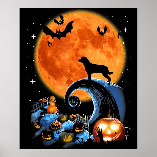 ruttweiler hund pumkin halloween costume gift poster (Framsidan)